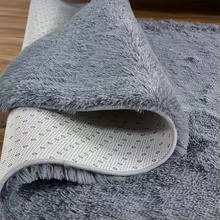 Soft Shaggy Area Rug - Plush Gray Carpet for Living Room & Bedroom